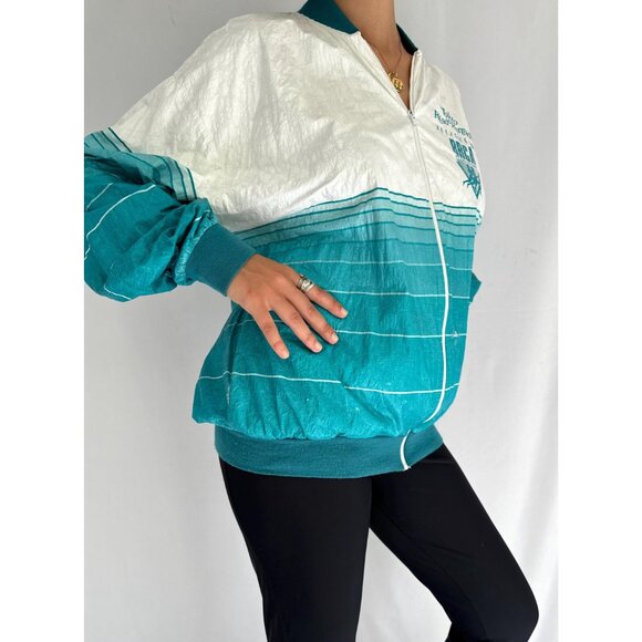 90s vintage striped tyvek unisex retro running club light windbreaker jacket - Picture 6 of 10